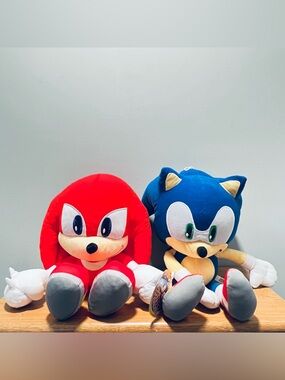 💙🔥 Sonic & Knuckles Plush Set – NEW! 🔥❤️